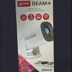 GPX Beam+ HD Projector - White